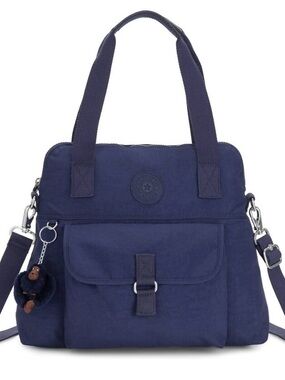 Kipling Pahneiro Printed Large Handbag with Adjustable Strap and monkey charm